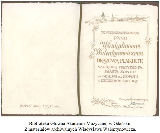 List gratulacyjny dla Władysława Walentynowicza